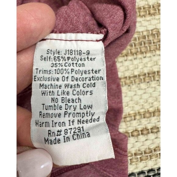 Johnny Was Womens Darielle Flute Sleeve Tee Floral Embroidered Blackberry Medium - Picture 9 of 11